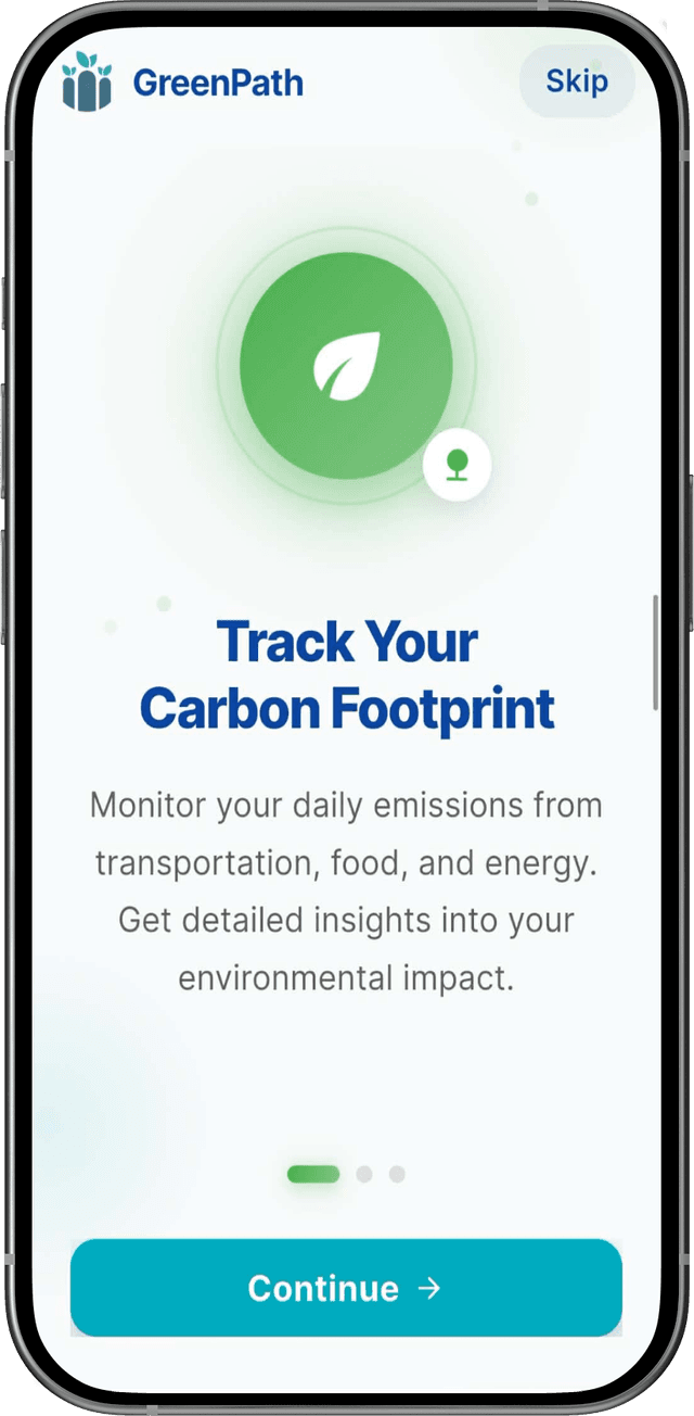 GreenPath Onboarding - Track Carbon Footprint